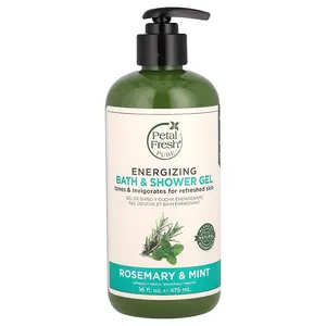 Petal Fresh Energizing Bath & Shower Gel, Rosemary & Mint, 16 fl oz (475 ml)