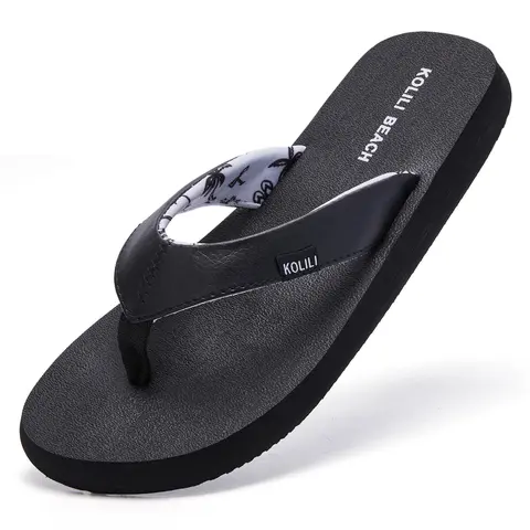 KOLILI Women's Flip Flop Sandals Cushioned Thong Sandals for Beach & Summer Comfortable Slippers Walking Shoes Home Shoes Fashionable Classic Versatile Black tiktokshopbacktoschool | Spotlight Day