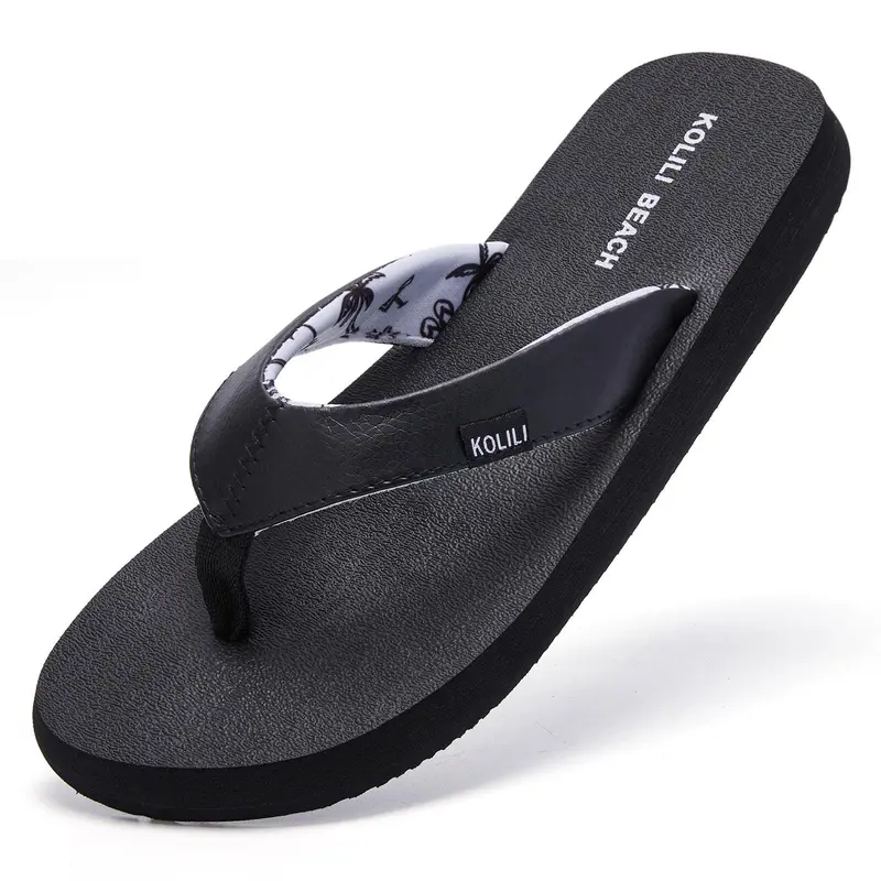 KOLILI Women's Flip Flop Sandals Cushioned Thong Sandals for Beach & Summer Comfortable Slippers Walking Shoes Home Shoes Fashionable Classic Versatile Black tiktokshopbacktoschool | Spotlight Day