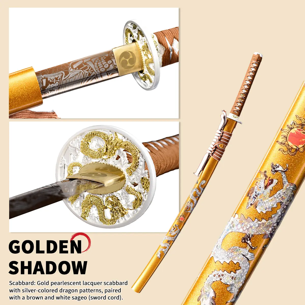 Golden Dragon Soul Handcrafted Decorative Katana Collection Piece