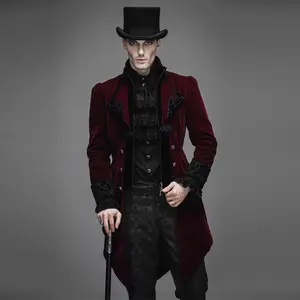 Formal Jacket Tuxedo Coat ~ Burgundy Red ~ Unisex Men Women ~ Victorian Tailcoat~ Velvet Winter Jacket Gift Groom Tux Prom Party Gift Wedding