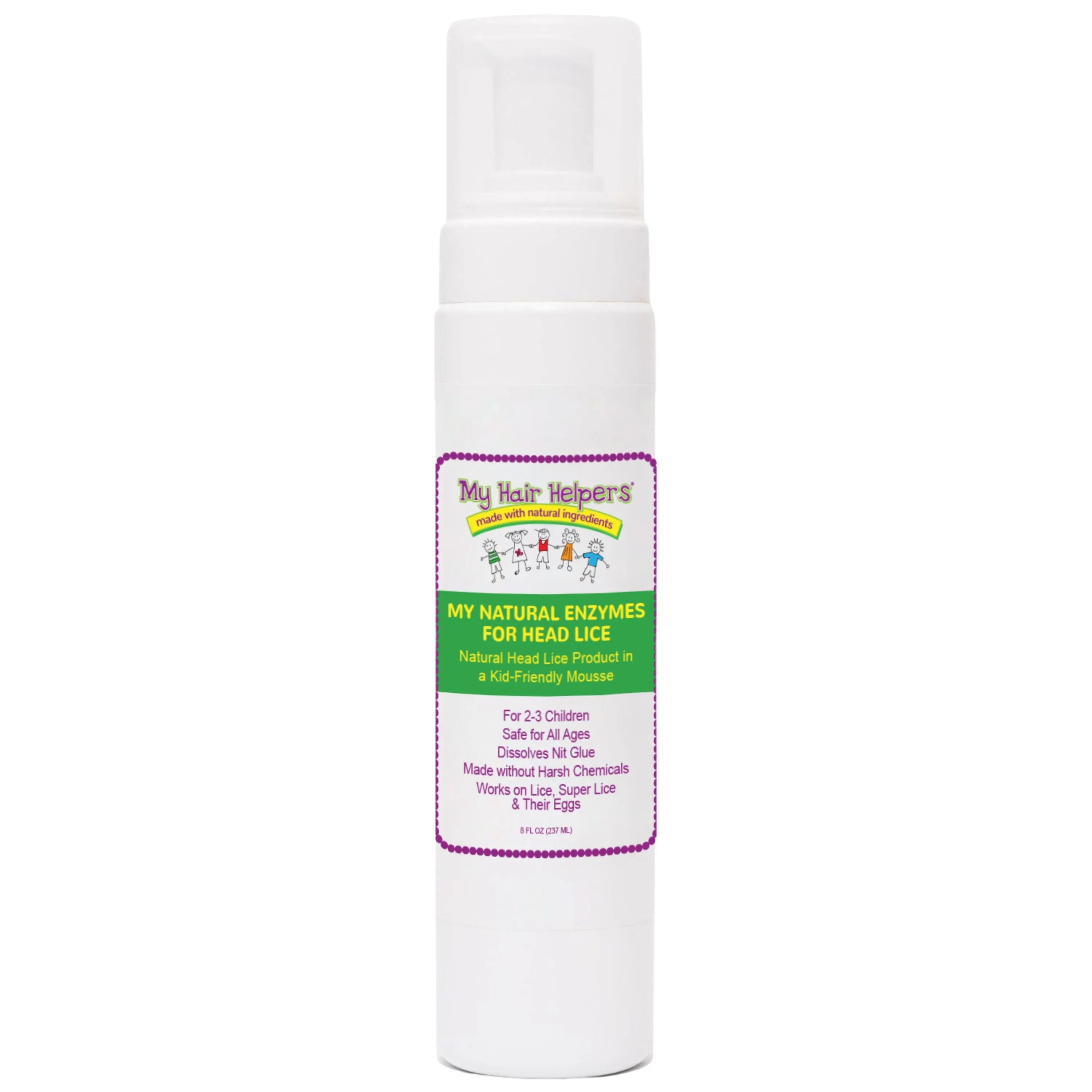My Natural Enzymes for Head Lice | Mousse Formula | 8oz | For 2-3 Children