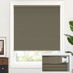 Cellular Shades, No Tools No Blackout Shades Pleated Blinds for Windows, 20" W x 64" H, Dark Coffee