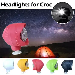 2pcs With 3 Light Modes LED Headlights Wearable Waterproof Flashlight Lights for Crocs Shoe/Adults Kids/Night Runners
