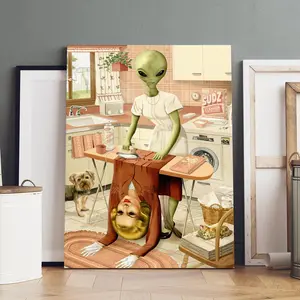 Alien & Human Skin Camouflage Pattern Wooden Framed Canvas Painting, Modern Art, Modern Home Decoration, Artistic Fashion Poster, Living Room Bedroom Wall Decoration, Hallway Office Mural, Ornaments