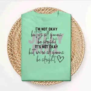 Mental Health Box 2-T-Shirts tumbler Awareness Be the Change It's Okay to Not Be Okay Graphic Cute Shortsleeve Casual Everyday Wear Let Them Keep Shining Design