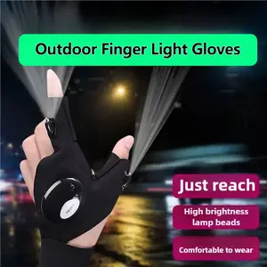 Hands-Free LED Work Gloves, Waterproof Finger Lights for Outdoor Camping, Automotive Repair, and DIY Projects, Lightweight & Durable Safety Gear