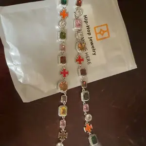 Colorful Faux Crystal Zirconia Necklace, Rhinestones Pendant Necklace, Zirconia Pendant, Light Luxury Holiday Gift for Others, Jewelry Accessories for Women & Girls