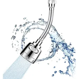 Sink Faucet Attachment, Movable Kithchen Faucet Head 360° Rotatable Faucet Sprayer Head Replacement Water Saving Faucet Extender,Anti -Splash,3 Modes, Chrome Faucet Head for Kitchen and Bathroom