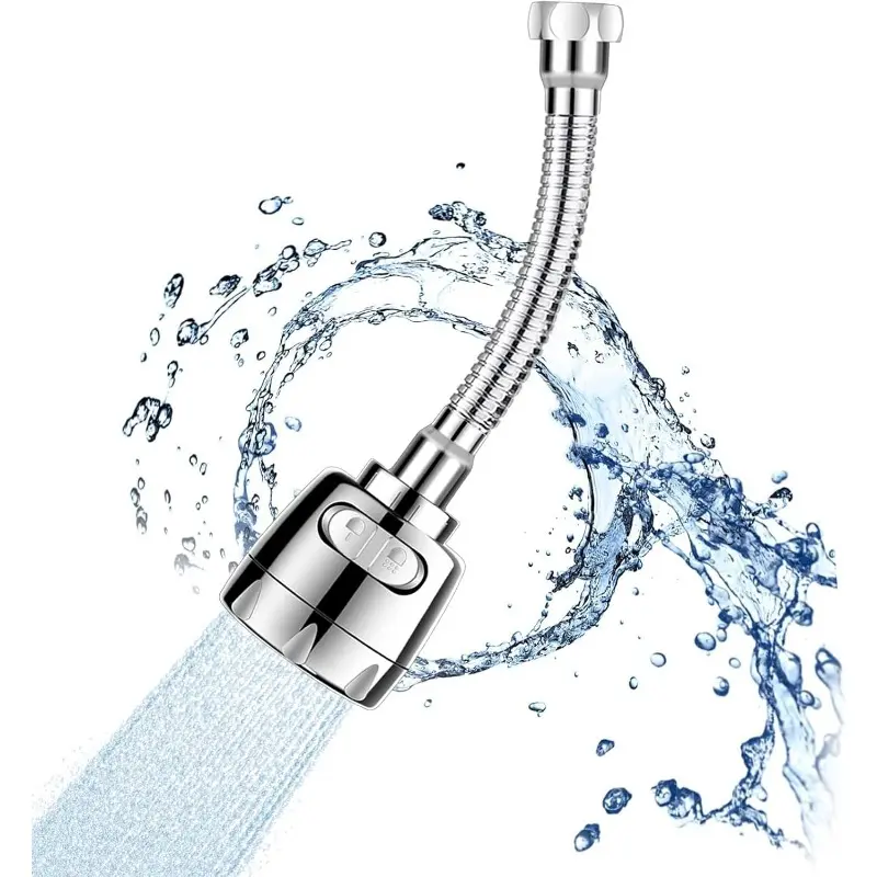 Sink Faucet Attachment, Movable Kithchen Faucet Head 360° Rotatable Faucet Sprayer Head Replacement Water Saving Faucet Extender,Anti -Splash,3 Modes, Chrome Faucet Head for Kitchen and Bathroom