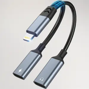 2-in-1 Lightning Splitter: Charge & Listen Adapter for iPhone, Allows Simultaneous Charging and Headphone Use, Compatible with iPhone/iPad 11-14