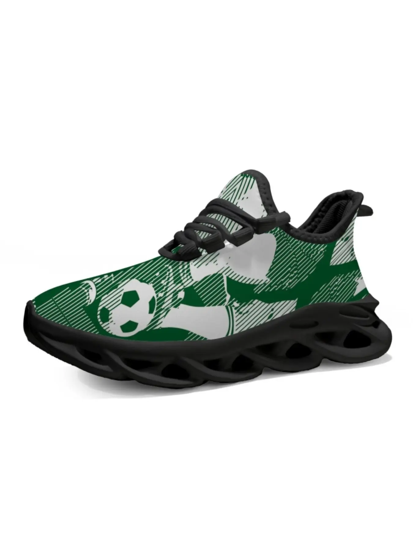 Neutral Striped Soccer Style Sneakers, All over Print, Textile Upper, Eva Sole, Casual Wear, Anti-Slip, Comfortable, Lightweight