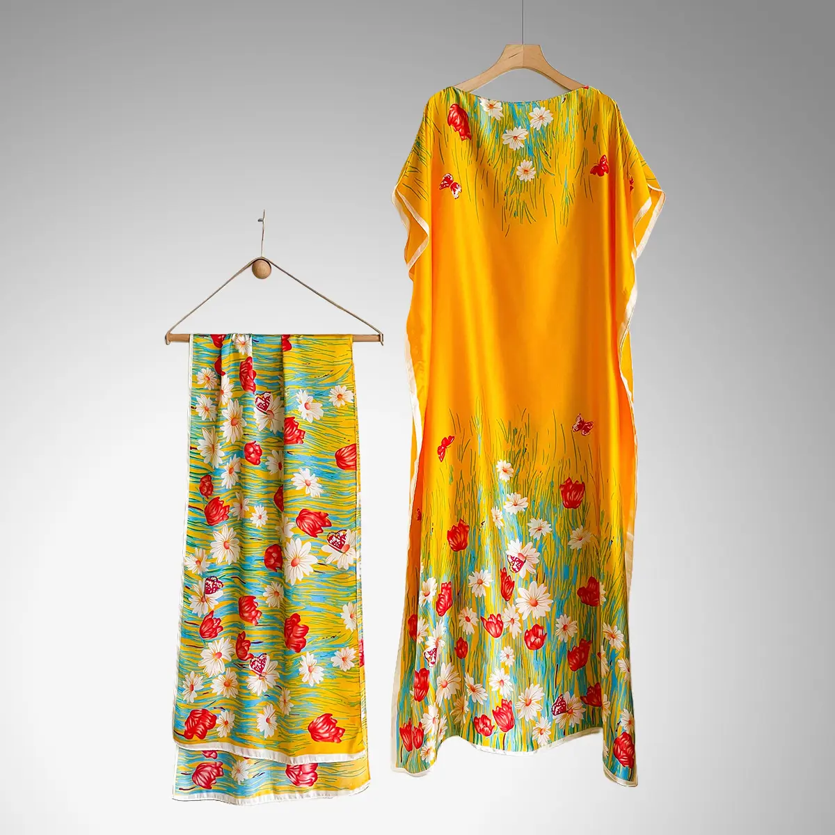 Women's Peacock Print Cape Shawl & Scarf Set, Elegant Beach Cover-Up For Holiday Vacation, Swimsuit Cover Up Women's Peacock Print Cape Shawl & Scarf Set, Elegant Beach Cover-Up For Holiday Vacation, Swimsuit Cover Up