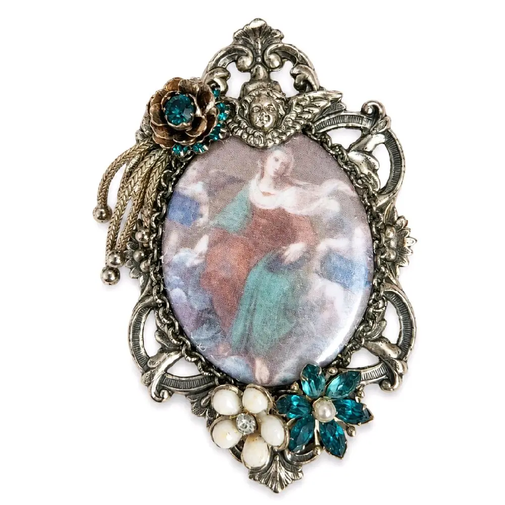 Handmade Art Deco Angel Style Cameo Brooch