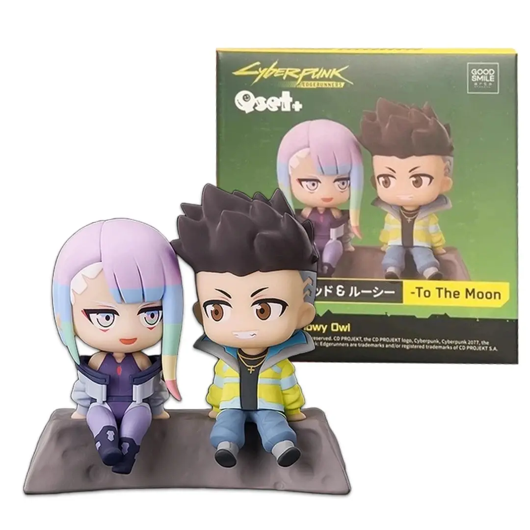 8cm Anime Cyberpunk: Edgerunner Figure David Martinez Lucy Qset To The Moon Sitting Figure Set Doll Gift
