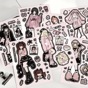 Korean Style Girls Stickers 8 Sheets Cute Aesthetic Decals for Journaling DIY Crafts Holiday Gift Wrapping and Teenage Girls Christmas Stocking Stuffers