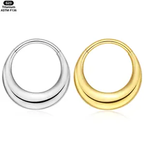 ASTM F136 Titanium Septum Ring Hoop| 16G 18G Implant Grade Titanium Hinged Segment Clicker| Hypoallergenic Nose Ear Cartilage Piercing Jewelry