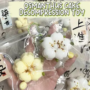 Cute Simulation Flower Cake Squishy Toy Mochi Pinching Toy Squeeze Stress Relief Toys Slow Rebound Decompression Toys Gifts
