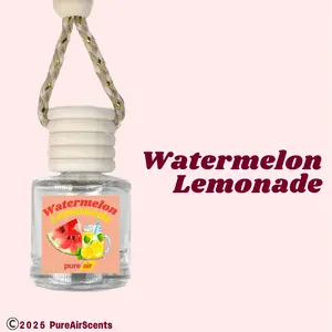 Watermelon Lemonade Pure Air Scented Air Freshener Oil Diffuser - Hangable Glass Woody Design - Lasts 60+ Days - Fragrance Oil Diffuser