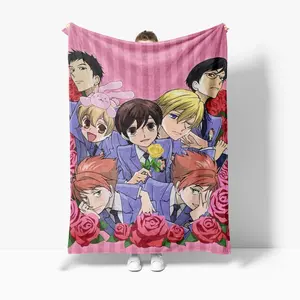 Classic Anime Printed Blanket Ouran High School Host Clubs Suitable For Bed Bedroom Sofa Picnic Outdoor Blanket For Gifts