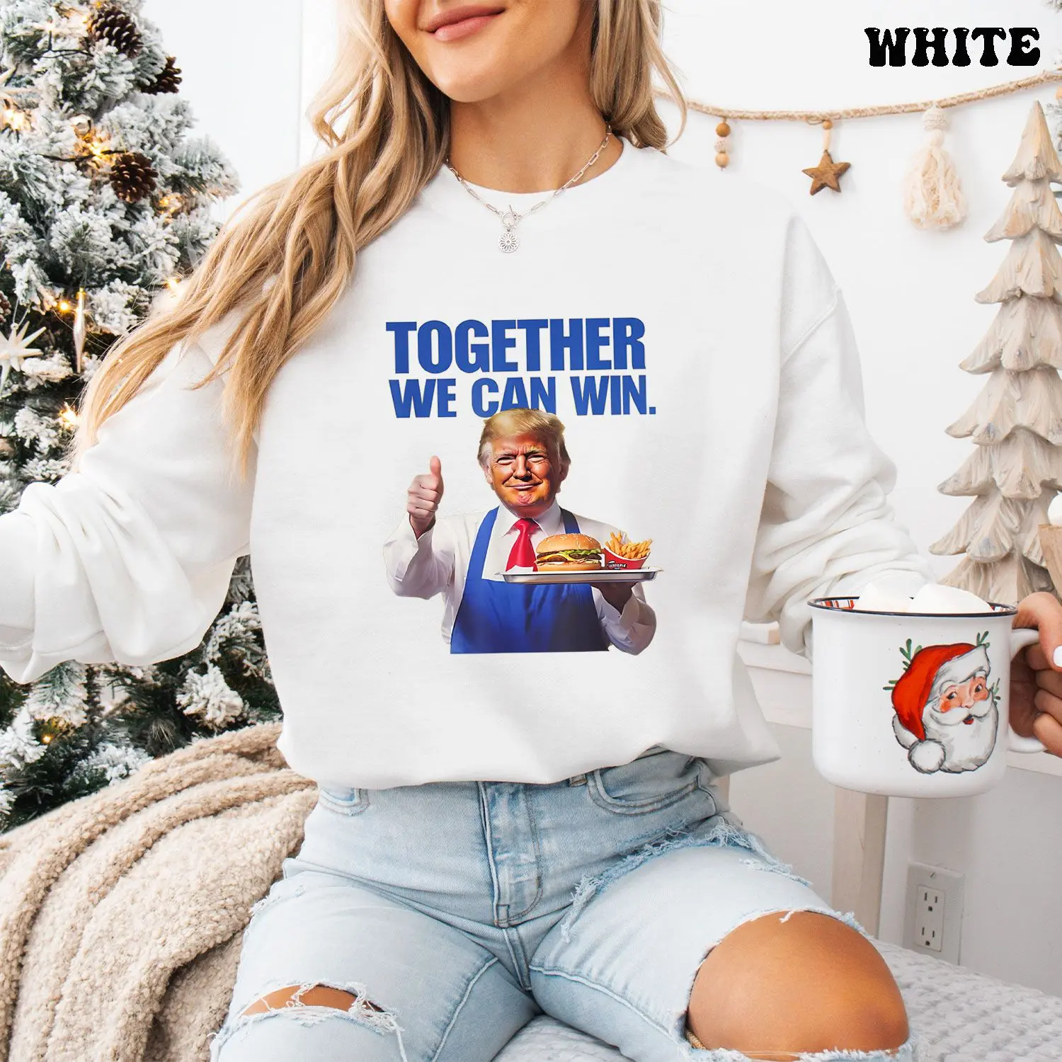 President Trump Makes French Fries Sweatshirt, Donald Trump 2024 French Fry Shirt, Trump Mcdonalds Hoodie, Fun Trendy MAGA Lovin' It Outfit, Gifts for Women Men FB
