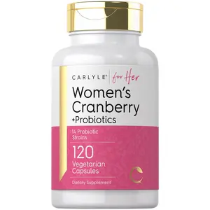 Carlyle Women's Cranberry Plus Probiotics | 120 Capsules | with 14 Probiotic Strains | Vegetarian, Non-GMO, Gluten Free Supplement | For Her