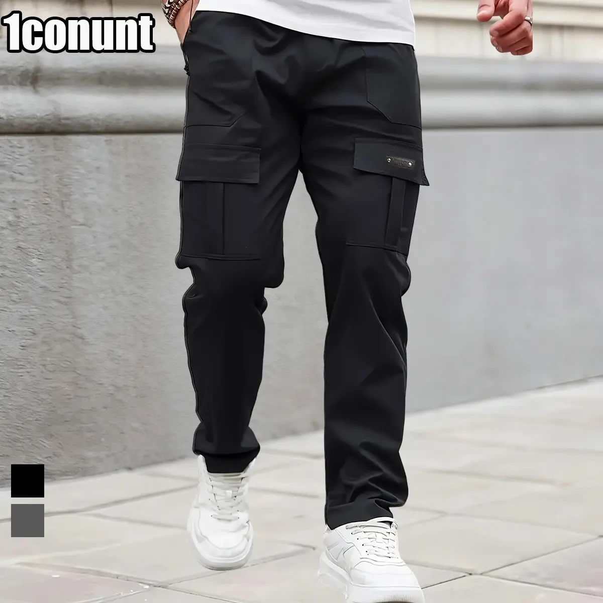 Men's Heavy-Duty Polyester Plain All-Seasons Work Pants - Industrial, Carpenter, Boot-Friendly, 10-Pocket Heavy Pants for Casual Wear, Outdoor Activities, Industrial Men's Pants, Carpenter Men's Pants