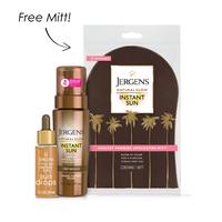 Deep Bronze Mousse, Instant Sun Drops, Mitt