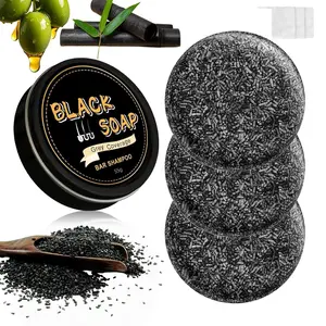 3Pcs Gray Hair Reverse Bar Soap, Black Shampoo Bar for Hair and Beard Darkening, Deep Clean and Nourish the Scalp, Black Soap for Gray Hair Coverage, Natural Darkening Shampoo Soap