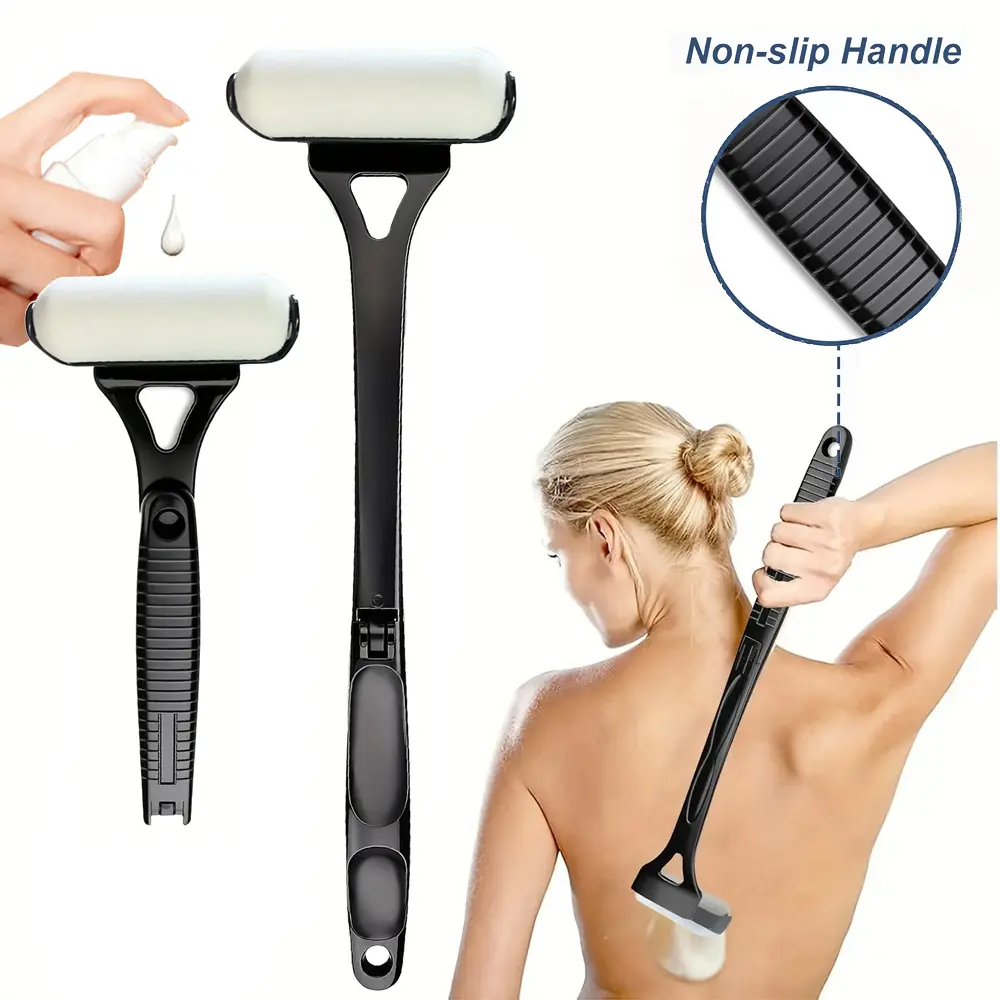 Upgraded Version Long-Handled Lotion Applicator with a Foldable Roller Design Non-slip grip, Portable Body Care Tool,Ideal for Applying Body Lotion, Sunscreen, And Moisturizers.Mother's Day Gifts for Women Full Body Bath Pillow Mat Travel Durable Personal