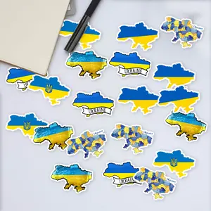 Stickers Pack 20 Pcs Ukraine Aesthetic Bike Country Bottle Flag Water Colorful Vinyl Skateboard Waterproof Luggage Car Bumper Guitar Laptop