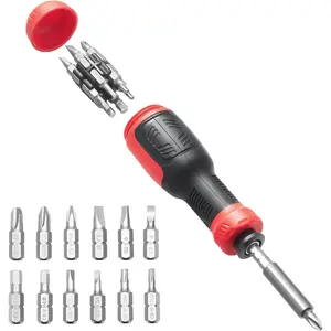 VEVOR Screwdriver Set, 13 in 1 Magnetic Multi Bit Mini Nut Driver Set, Phillips, Flat Head, Torx, Square Bits for Men, Manual Precision Repair Tool Kit for Sockets, Furniture, Home Appliances, Cars