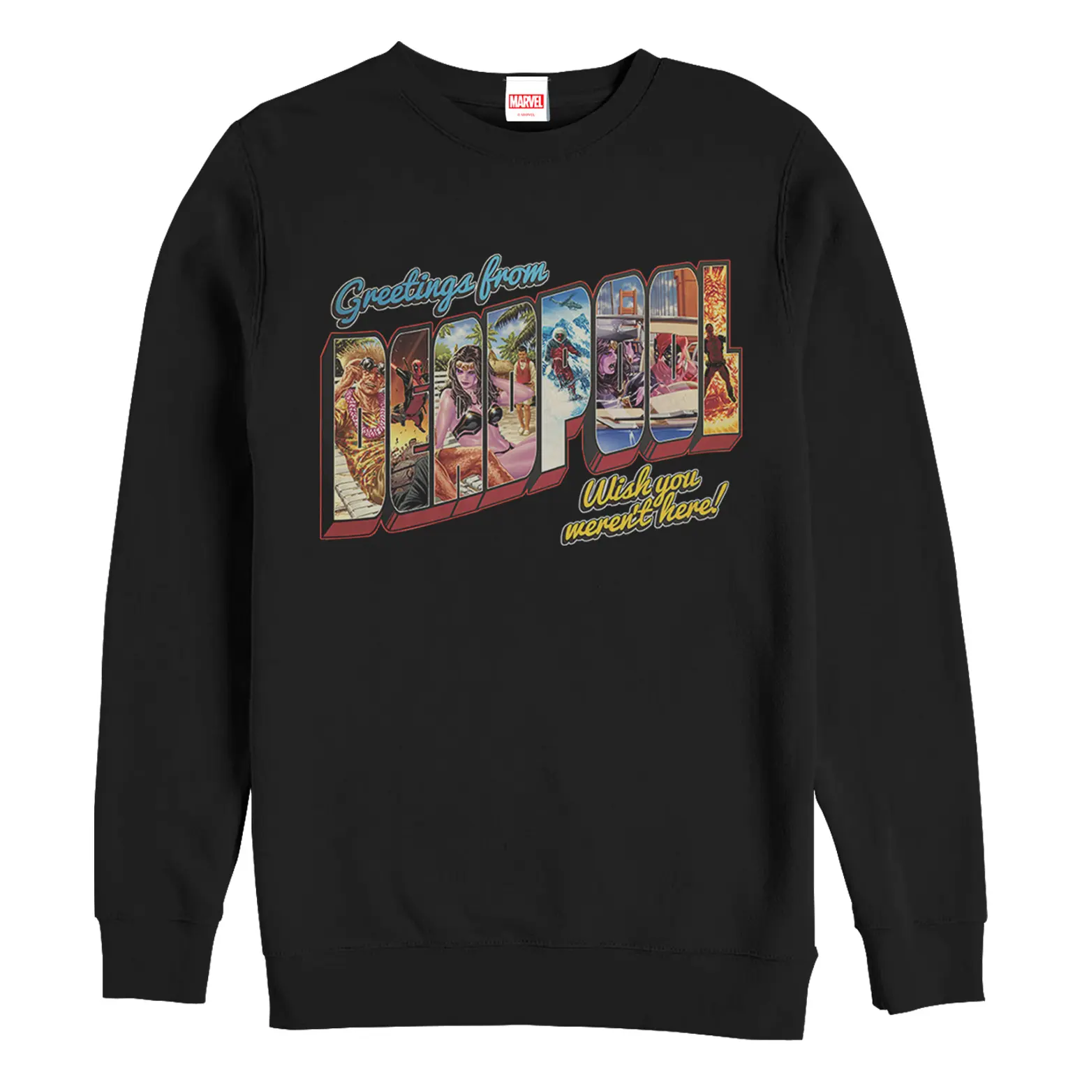 Men's Marvel Deadpool Greetings From Vacation Sweatshirt