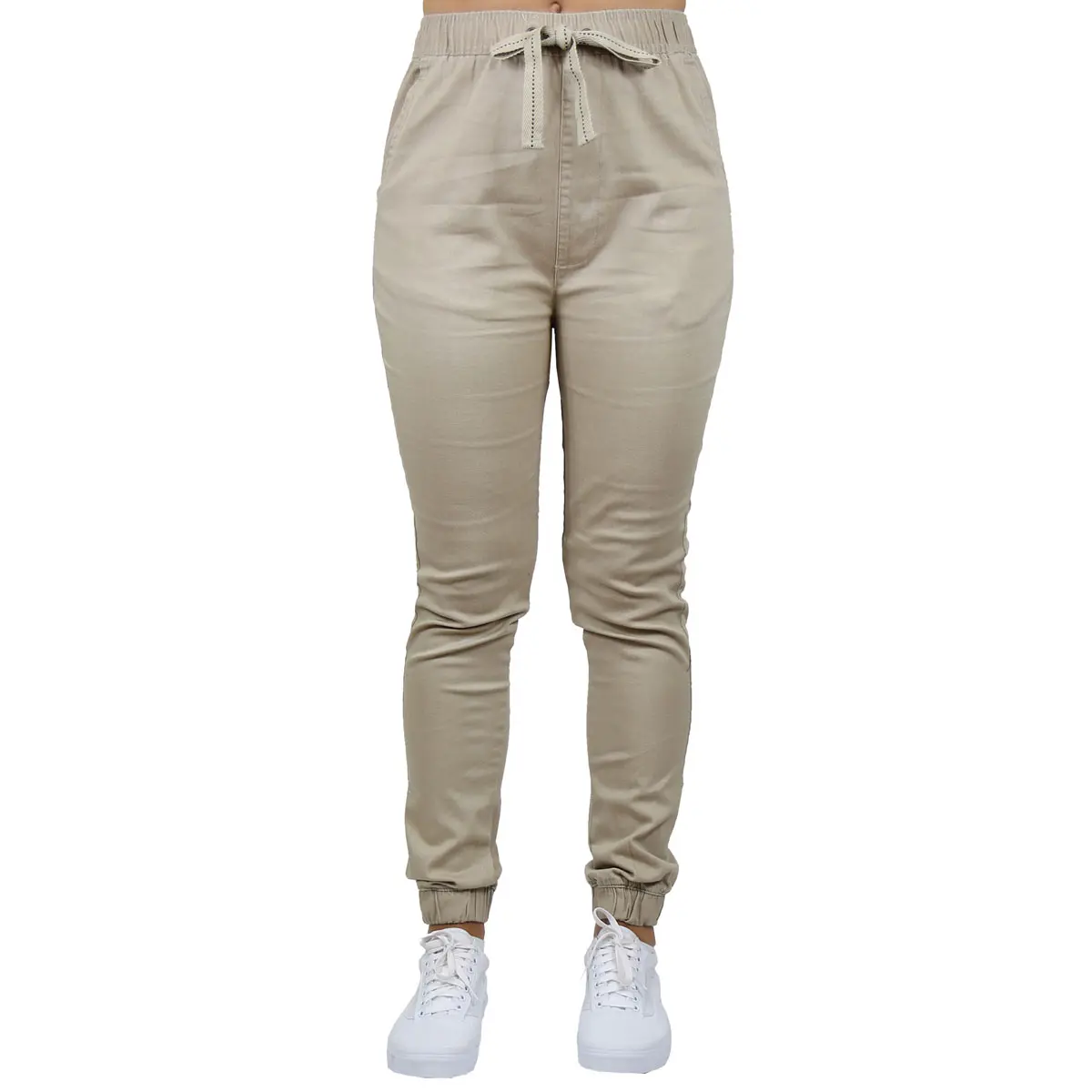 Women's Contemporary Loose-Fit Basic Stretch Twill Joggers, elegant silhouette, timeless appeal, graceful flow, versatile piece, trending now, chic look, must-have style, wardrobe staple