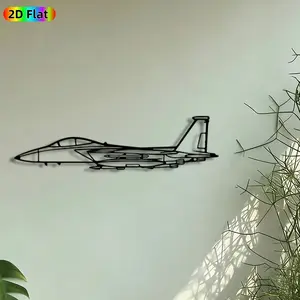 1pc Fighter Jet Metal Wall Art, Military Aircraft Statue Mural, Artistic Metalwork, Intricate Craftsmanship, Perfect for Fathers Day, Graduation Decor, Perfect for Man Cave Office Garage Decor, Ideal Gift for Aviation Enthusiasts.