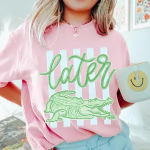 Later Gator Shirt - See You Later Alligator Tshirt - Trendy Vacation T-shirt - Crocodile Graphic Funny Quote Beach Summer Tee