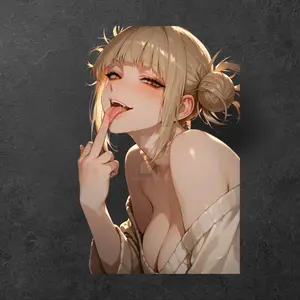 Cute Himiko Toga Waifu Sticker – Toga Himiko with Playful Expression and Soft Light Sticker, Quality Vinyl Sticker Waterproof