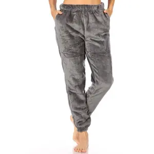 Double Side Plush Fur Joggers Sweatpants - Gray