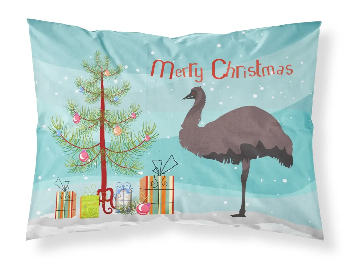 Carolines Treasures BB9289 Breathable Print Emu Christmas Fabric Standard Pillowcase, Machine Washable