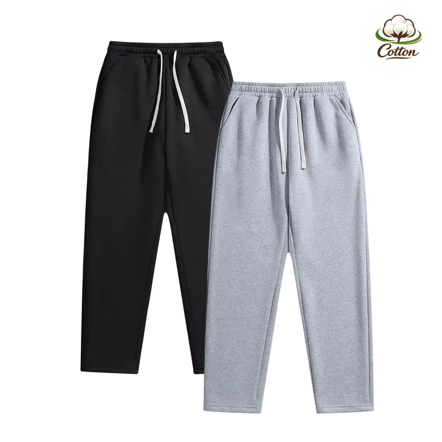 Men's Solid-Color Lightweight Casual Pure Cotton Trousers-Multi-Pack Joggers, Breathable, Thin, All-Season, Unisex, Ideal Gift for Husbands