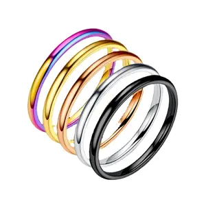 Titanium Steel Couple Ring Simple Rose Gold-plated Ring Gifts for Men and Women