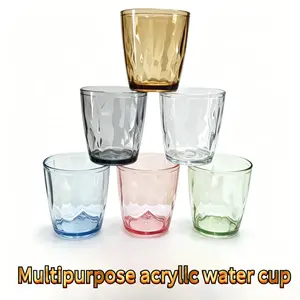 Multifunctional Acrylic Cup for Drinks and Mouthwash, Reinforced Base for Enhanced Grip, Durable and Shatter-Resistant, Easy to Clean