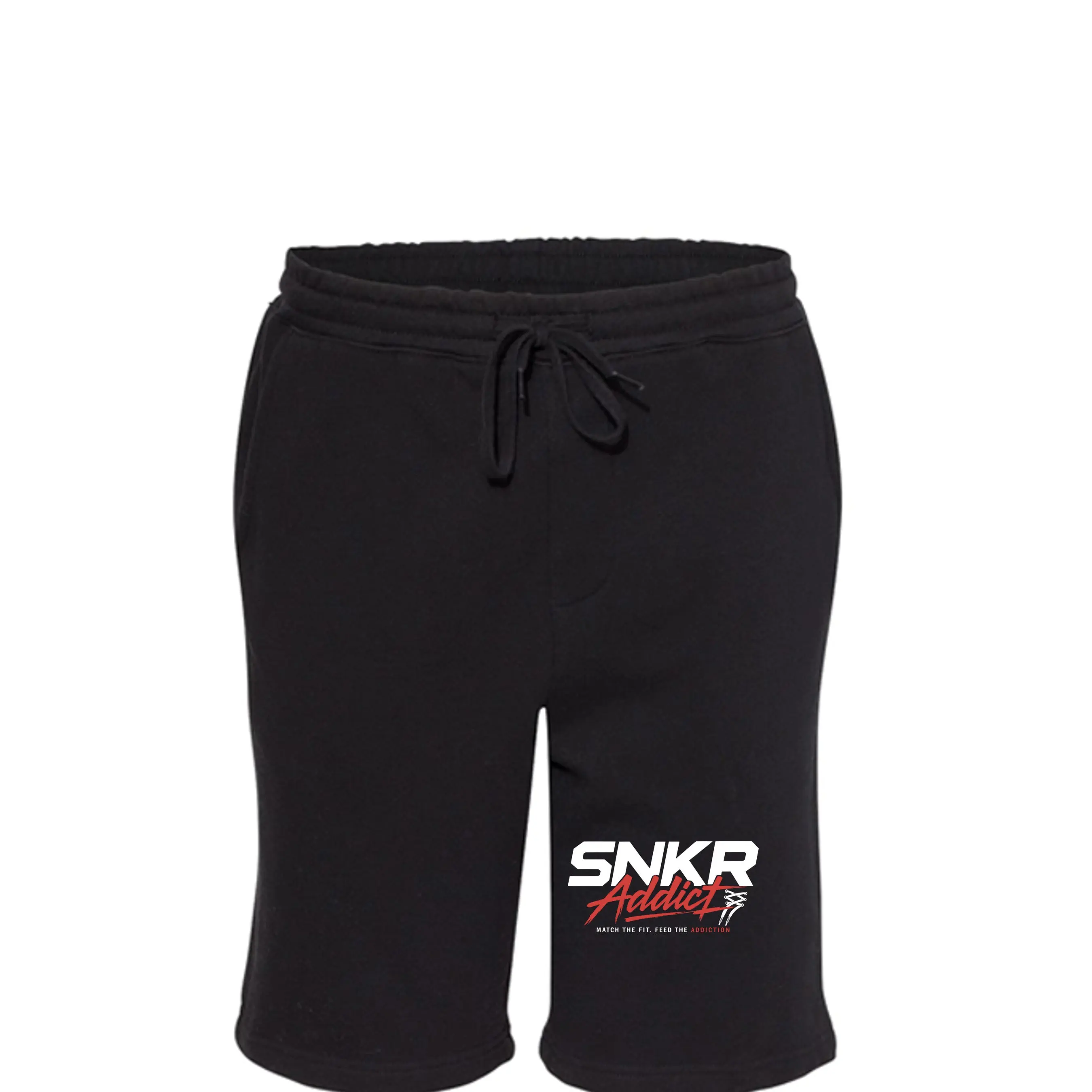 Signature SNKR Addict Men's Mid-Waist Elastic-Waist Tapered Knee-Opening Fashion Jogger Shorts, Lightweight, S Size