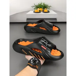 Men's Casual Solid Color Slides, Comfortable Non-slip Soft Slippers for Indoor Outdoor Wear, Slippers for Men, Slipper Shoes