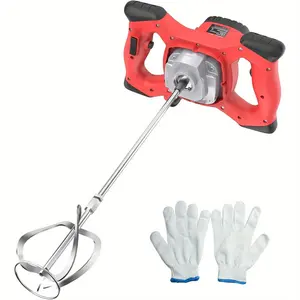 Cement Mixer, 2100W Electric Concrete Mixer with 6 Speed, 110V Handheld Mud Mixer for Motar, Paint, Grout, Plaster, Thinset, Fodder Stirring Tool