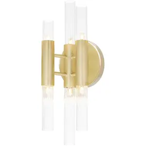 CWI Lighting Orgue 6 Light 5 inch Satin Gold Wall Sconce Wall Light 1120W5-6-602