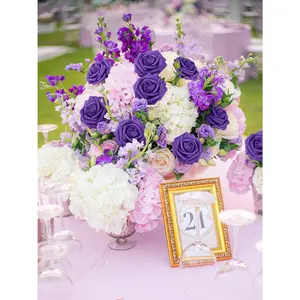 Purple Artificial Flowers 30PCS Fake Roses with Stem Real Soft Touch Foam Roses DIY Wedding Bouquet Table Centerpieces Party Bridal Shower Home Summer Decorations Black Decorative Fruit Plants Ornaments