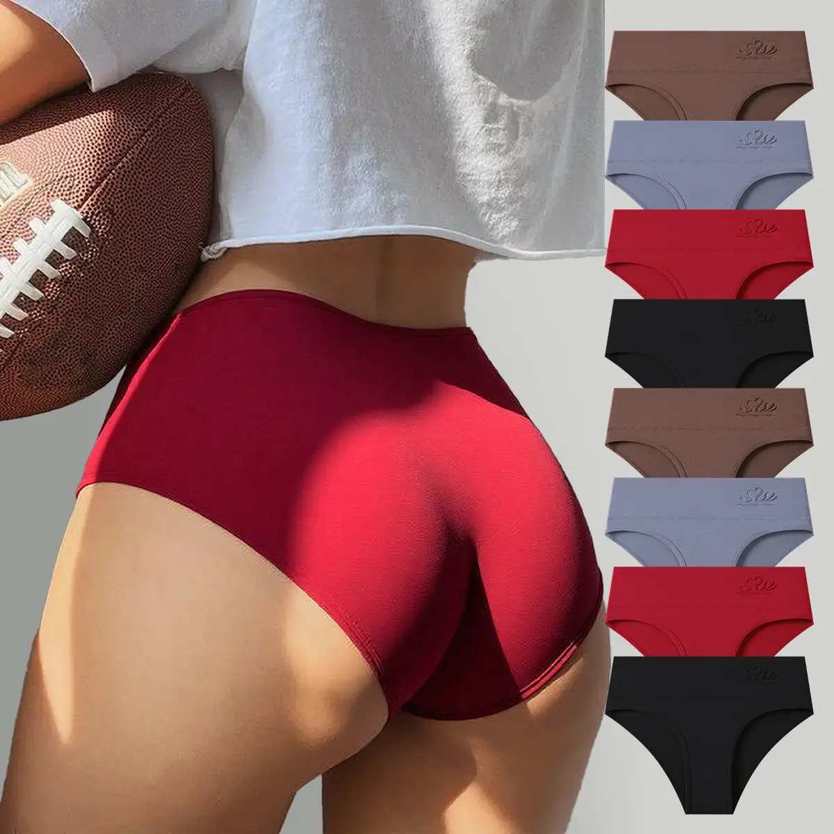 HOTCOM Womens Underwear Seamless Hipster Panties Wicking Underwear Soft Stretch Breathable Ladies Low Waisted Underwear