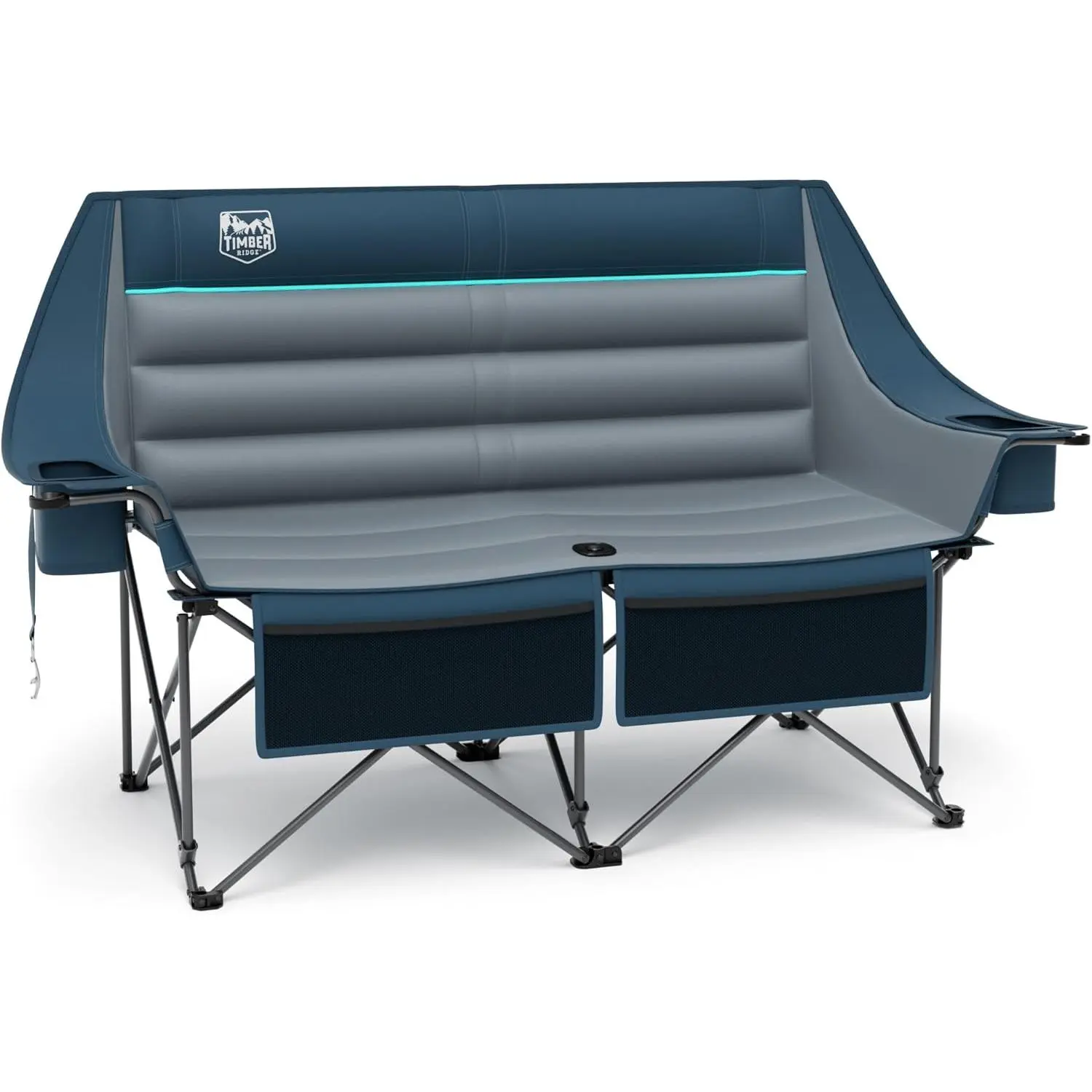 [Summervibes] Double Camping Chair, Heavy Duty Outdoor Folding Camp Couch, Loveseat Camping Chairs Perfect for Campsites, Patio/Lawn, Soccer Games or Other Youth Sports
