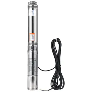 Deep Well Submersible Pump, 1HP 110V/60Hz, 27GPM Flow 204ft Head, with 33ft Electric Cord & Check Valve, 4" Stainless Steel Water Well Pump for Industrial,Irrigation,Home Use, IP68 Waterproof Grade